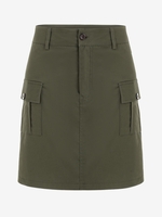 Jupe Cargo de Couleur Unie avec Poches à Zip Streetwear M Vert