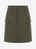 Jupe Cargo de Couleur Unie avec Poches à Zip Streetwear S Vert