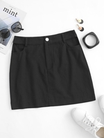 Jupe Courte Découpée Zippée M Noir