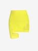 Jupe Courte Tricotée à Claire-Voie avec Une Bague L Jaune
