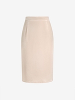 Jupe Crayon Mi-Longue de Grande Taille en Satin