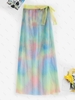 Jupe de Plage Teintée en Tulle à Taille Haute L Multi a