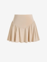 Jupe de Sport à Taille Large avec Short de Sécurité S Café lumière