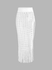 Jupe en Crochet à Lacets en Tricot à Glands Taille unique Blanc
