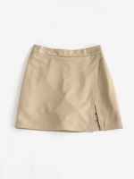 Jupe Fendue avec Short en Dessous M Café