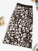 Jupe Fourreau Mi-Longue Léopard en Tricot Taille unique Multi a