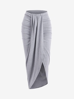 Jupe Longue Drapée M Gris