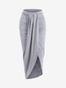 Jupe Longue Drapée Xl Gris
