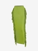 Jupe Longue Frangée Latérale S Vert clair