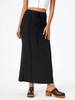 Jupe Maxi Plissée avec Nœud Papillon M Noir