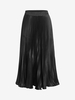 Jupe Mi-Longue Plissée en Satin Taille unique Noir