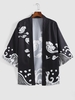 Kimono Lâche à Imprimé Nuage de Bon Augure 2xl Noir
