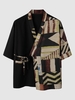 Kimono Motif Géométrique à Lacets L Noir