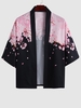 Kimono Ouvert en Avant Motif Sakura M Noir
