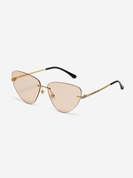 Lunettes de Soleil en Forme de Triangle sans Monture en Métal