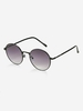 Lunettes de Soleil Style Simple en Forme Ronde en Métal