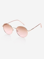 Lunettes de Soleil Style Simple en Forme Ronde en Métal