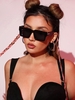Lunettes de Soleil Surdimensionnées en Forme Carrée