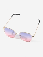 Lunettes Solaires avec Monture en Métal en Dégradé de Couleurs