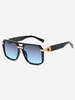 Lunettes Solaires Carrées avec Monture en Métal Résistantes aux Ultraviolets