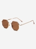 Lunettes Solaires en Forme de Polygone avec Monture en Métal
