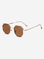 Lunettes Solaires en Forme de Polygone avec Monture en Métal
