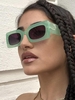 Lunettes Solaires Rectangulaires de Tendances avec Monture