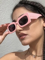 Lunettes Solaires Rectangulaires de Tendances avec Monture