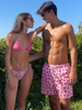 Maillot de Bain Assortis à Imprimé Pastèque pour Couple Taille unique Rose clair