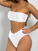 Maillot de Bain bandeau coupe haute S Blanc