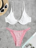 Maillot de Bain Bikini Push-Up à Armature Effet Filet de Poisson Taille unique Multi a