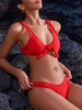 Maillot De Bain Bikini Push Up Noué Devant Tanga Échancré Rembourré M Rouge