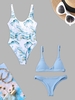 Maillot de Bain Bikini Réversible à Taille Basse Une-Pièce Taille unique