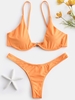 Maillot de Bain Bikini String Super Push Up Rembourré L Brun sable