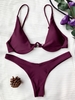 Maillot de Bain Bikini String Super Push Up Rembourré S Merlot