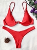 Maillot de Bain Bikini String Super Push Up Rembourré S Rouge