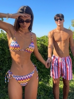 Maillot de Bain Coloré Zigzagué pour Couple Taille unique