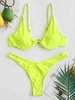 Maillot de Bain Plongeant L Vert jaune