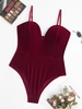Maillot de Corps en Velours à Armature en V M Rouge
