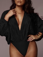 Maillot de Corps Superposé Plissé Tournant S Noir