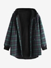 Manteau à Capuche Boutonné à Carreaux avec Poche L Vert profond
