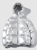 Manteau à Capuche du Duvet à Poche Métallique Xl Argent