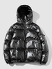 Manteau à Capuche du Duvet à Poche Métallique Xl Noir