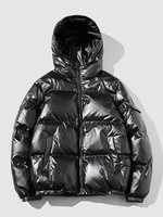 Manteau à Capuche du Duvet à Poche Métallique Xl Noir