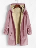 Manteau à Capuche en Velours Côtelé avec Poche à Doublure en Laine M Rose clair