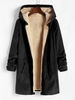 Manteau à Capuche en Velours Côtelé avec Poche à Doublure en Laine S Noir