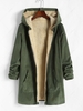 Manteau à Capuche en Velours Côtelé avec Poche à Doublure en Laine Xl Vert