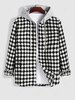 Manteau à Capuche Fourré à Grille en Tweed Xl Noir