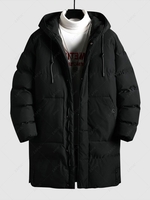 Manteau à Capuche Matelassé Zippé Poches L Noir