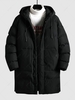 Manteau à Capuche Matelassé Zippé Poches M Noir